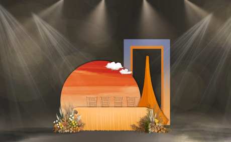 日落风婚礼效果图-采灵感-https://www.cailinggan.com/