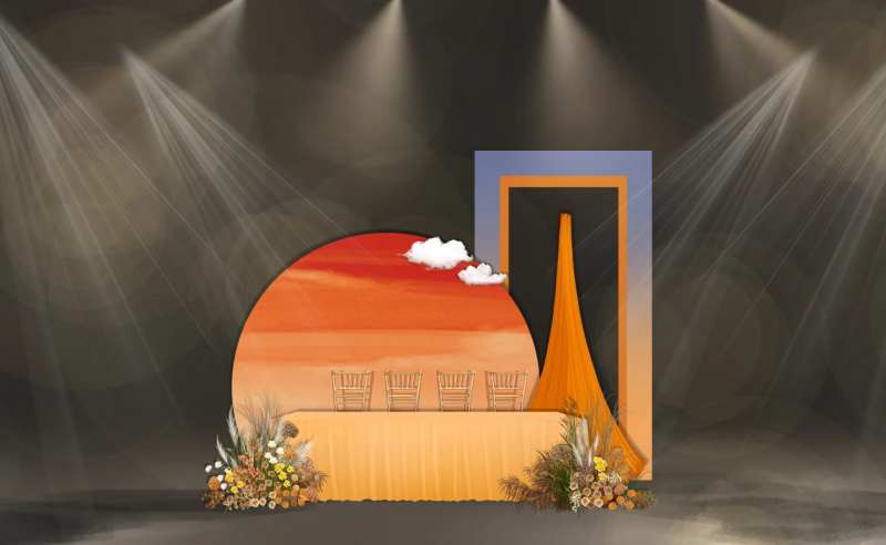 日落风婚礼效果图-采灵感-cailinggan.com