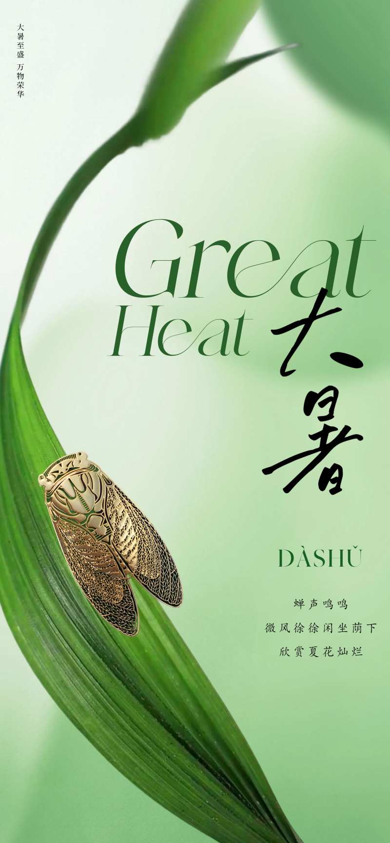 高级质感大暑节气海报-采灵感-cailinggan.com