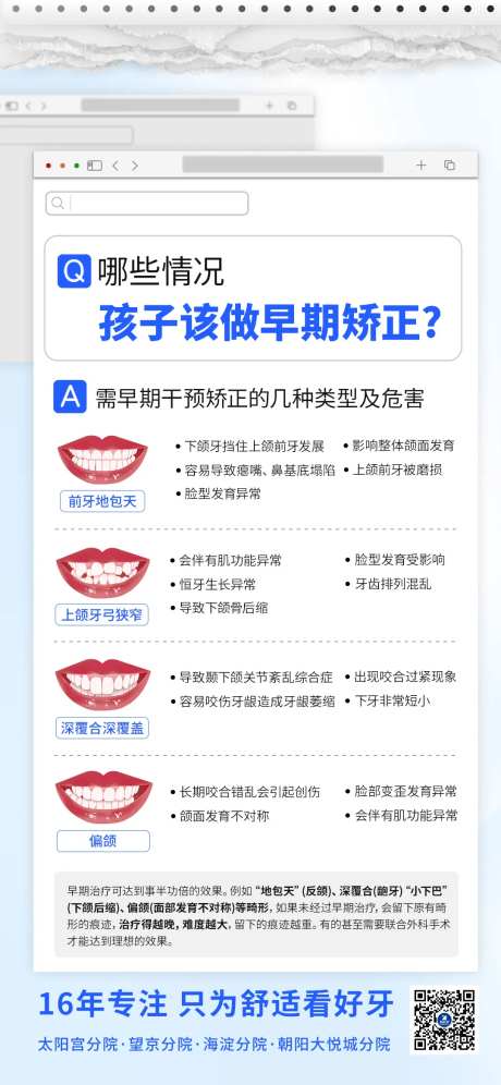 孩子尽早矫正的几种情况海报-采灵感-https://www.cailinggan.com/