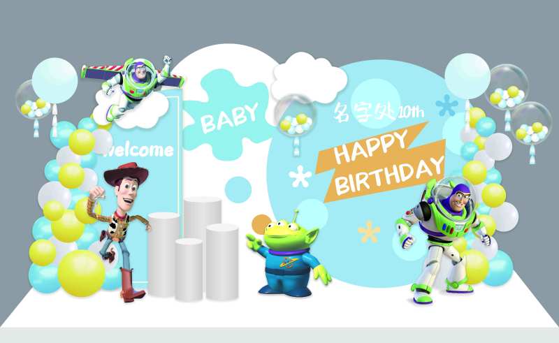 玩具总动员宝宝生日宴堆头                                                                                                                                                                                            -采灵感-cailinggan.com