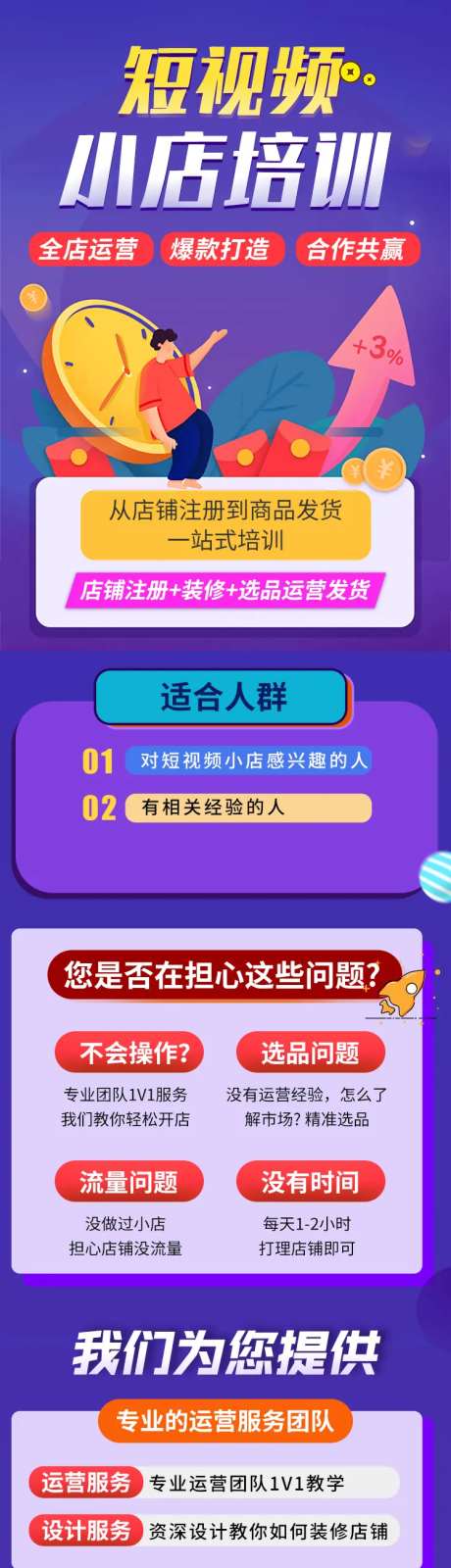 短视频小店培训长图海报-采灵感-https://www.cailinggan.com/