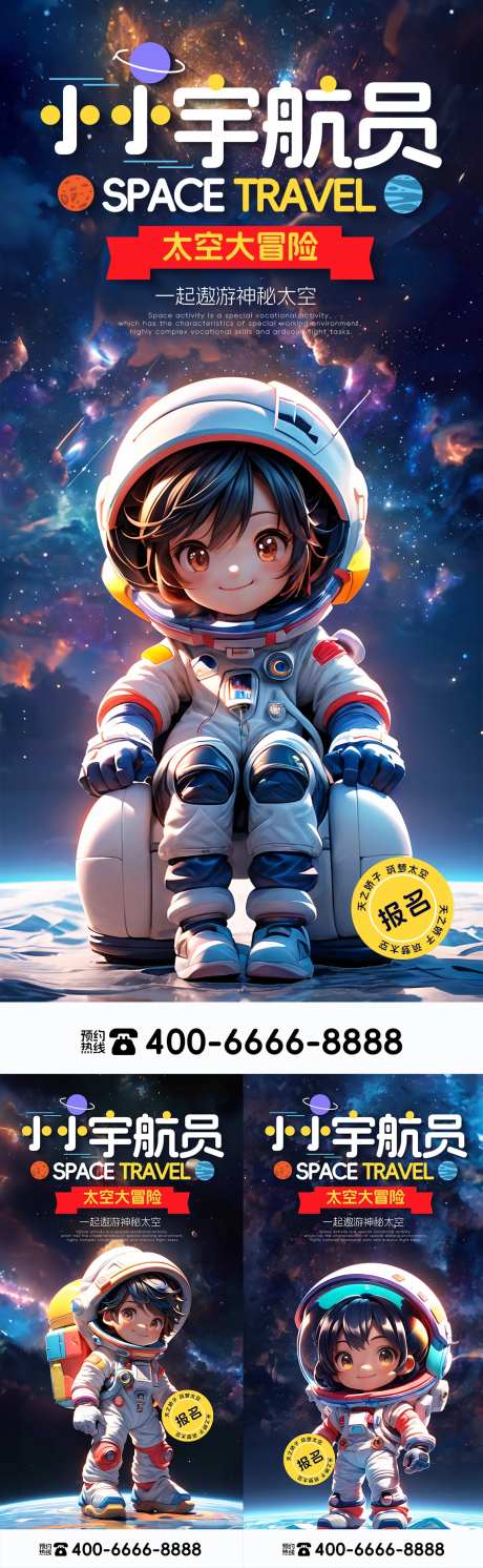 小小宇航员报名海报-采灵感-https://www.cailinggan.com/