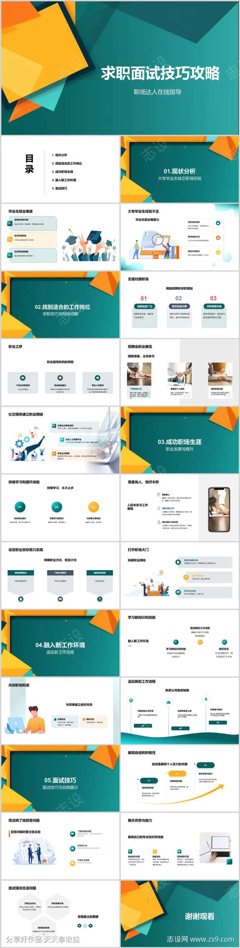 求职面试技巧攻略PPT-采灵感-cailinggan.com