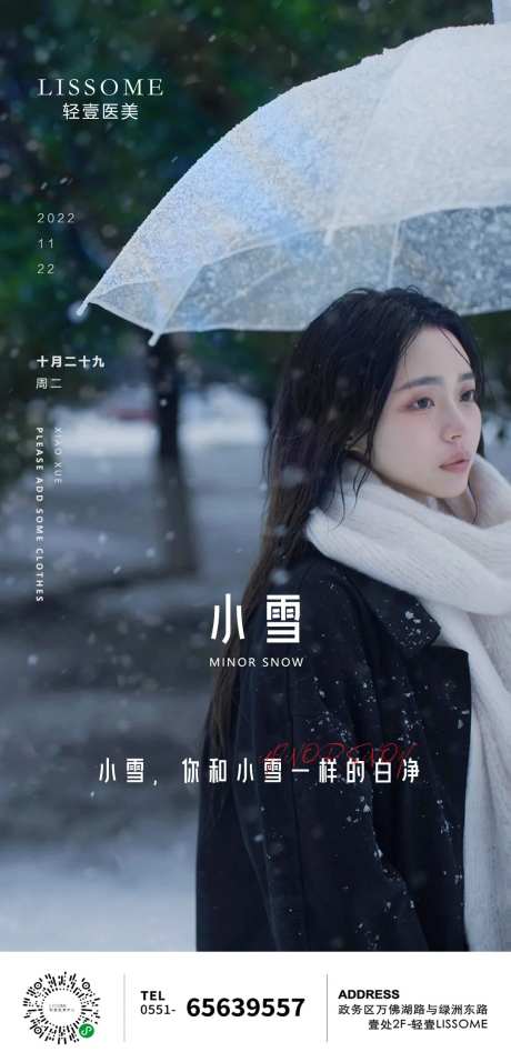 医美小雪二十四节气海报图-采灵感-https://www.cailinggan.com/