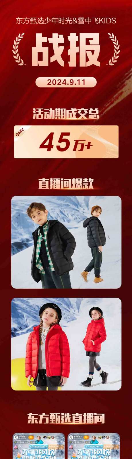 童装促销战报海报长图-采灵感-https://www.cailinggan.com/