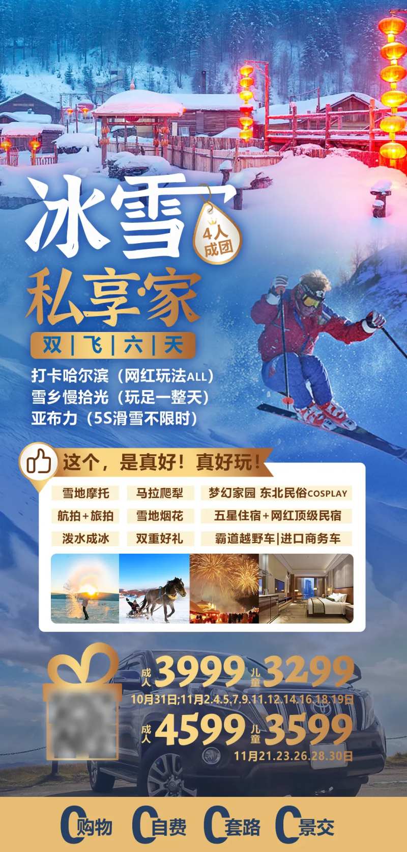 冰雪私享家旅游海报-采灵感-cailinggan.com