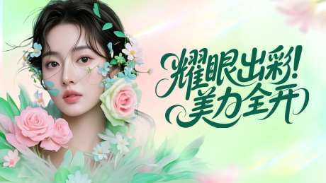 医美耀眼清新海报-采灵感-https://www.cailinggan.com/