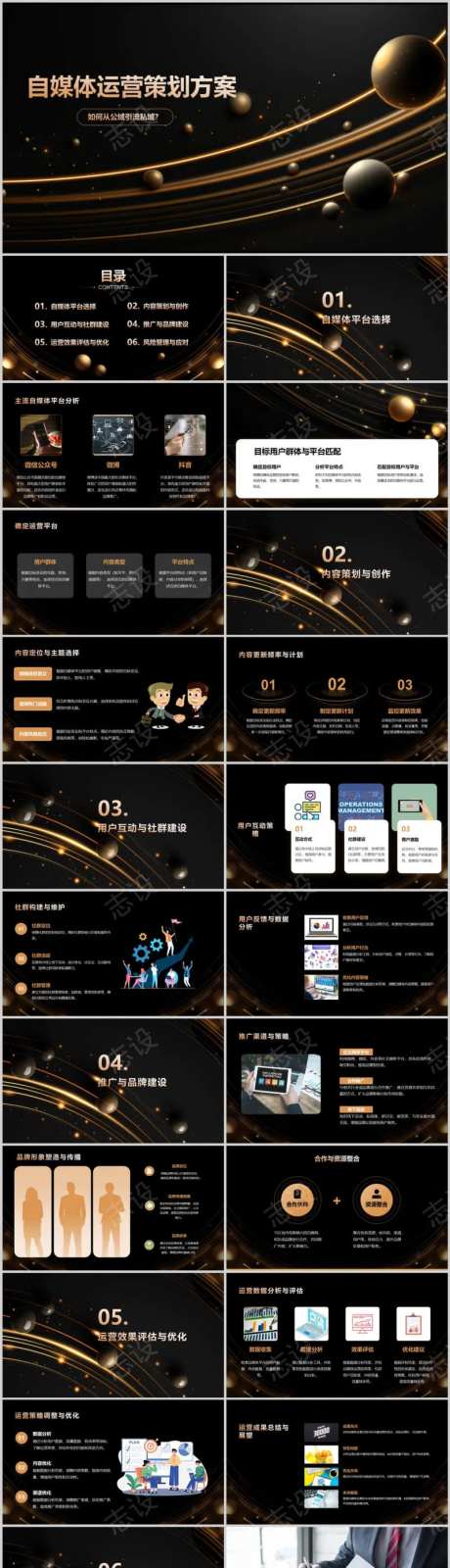 自媒体运营策划方案PPT-采灵感-https://www.cailinggan.com/
