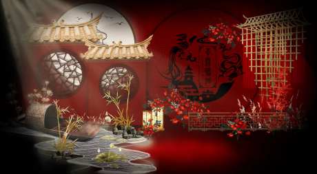 中式国风婚礼迎宾区-采灵感-https://www.cailinggan.com/