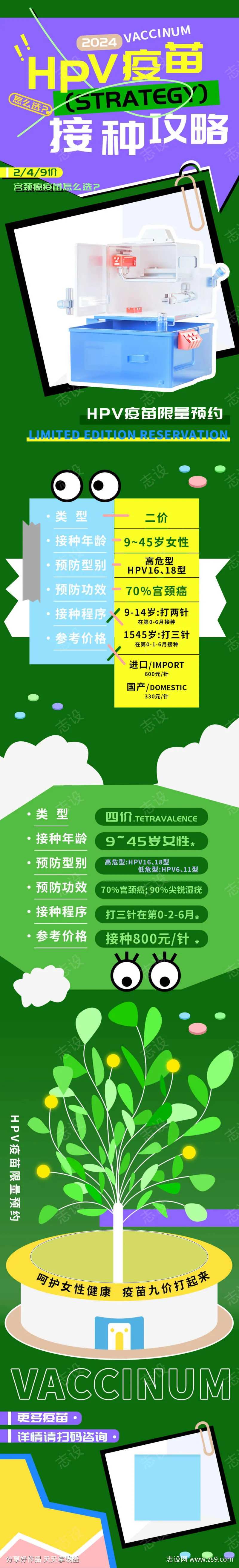 HPV疫苗接种攻略医疗h5长图-采灵感-cailinggan.com