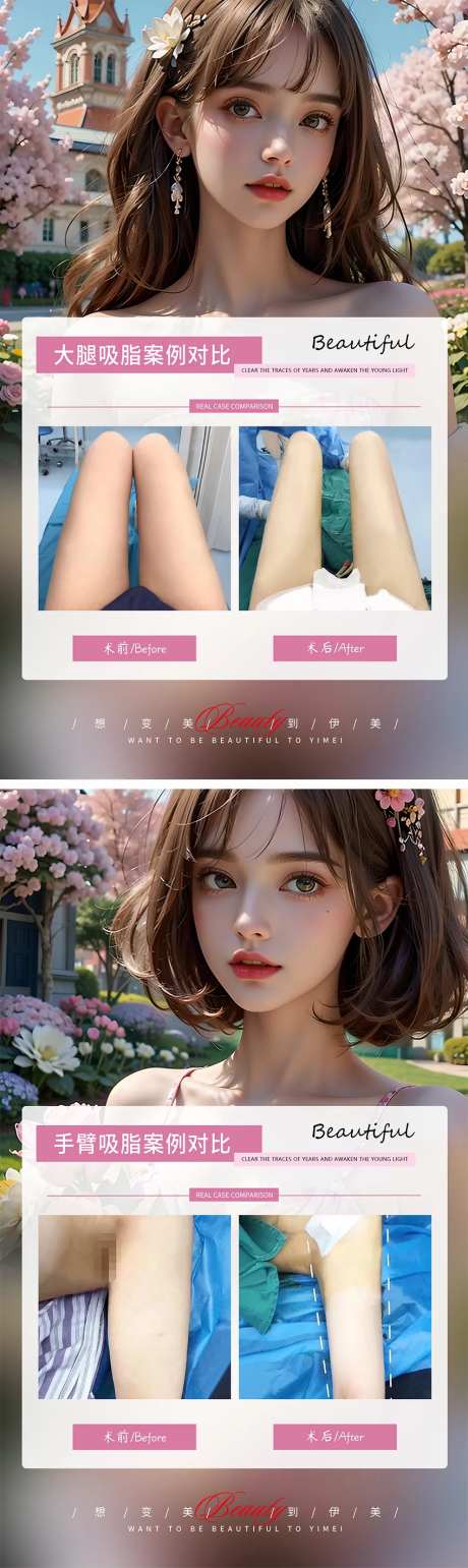 大腿手臂吸脂案例对比-采灵感-https://www.cailinggan.com/