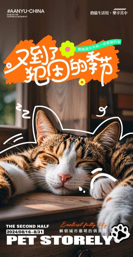 宠物宠爱猫咪海报-采灵感-https://www.cailinggan.com/