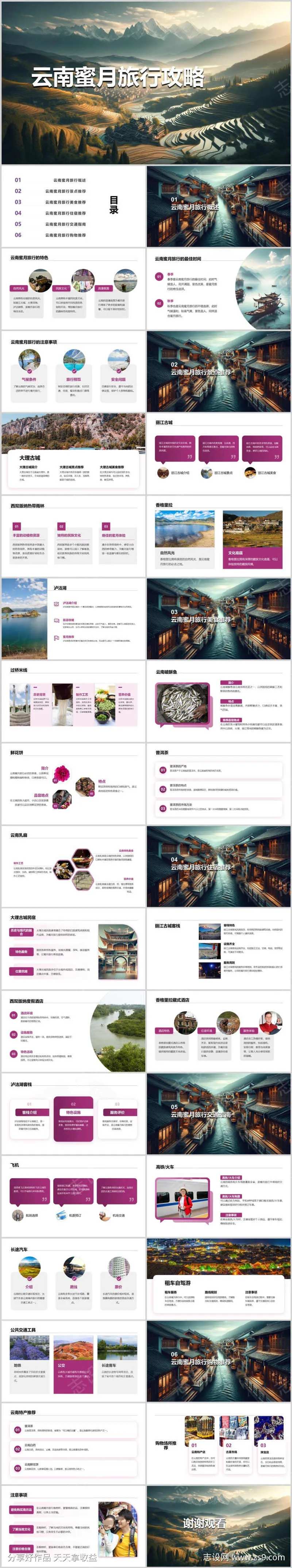 云南蜜月旅行攻略PPT-采灵感-cailinggan.com