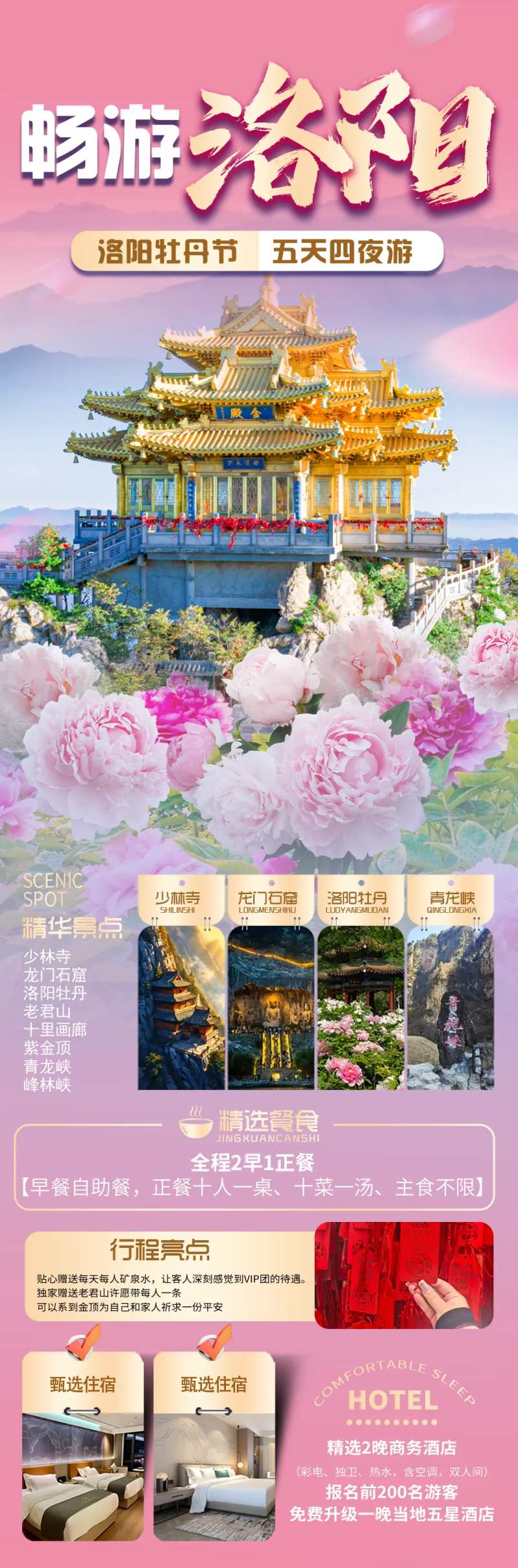 河南洛阳牡丹老君山旅游海报-采灵感-cailinggan.com