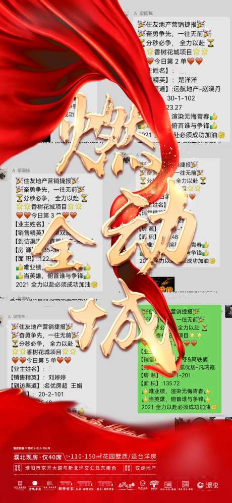 房地产销售火热海报-采灵感-https://www.cailinggan.com/