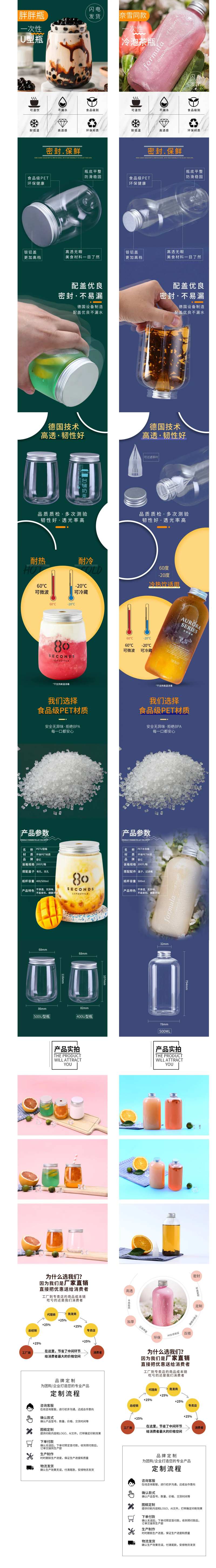 奶茶瓶子塑料杯瓶子详情页-采灵感-cailinggan.com