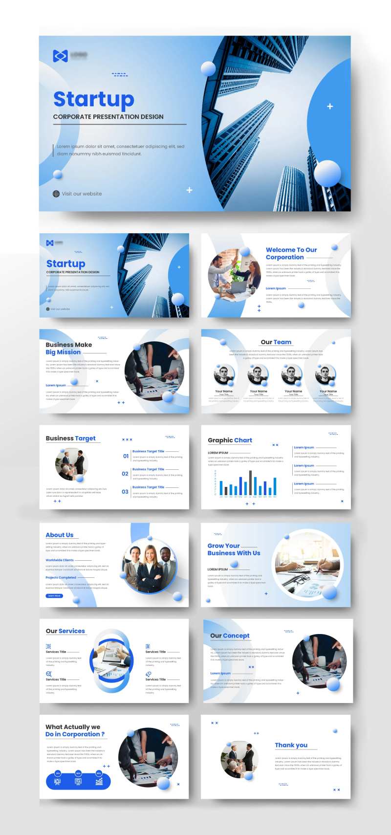 蓝色渐变科技公司简介PPT-采灵感-cailinggan.com