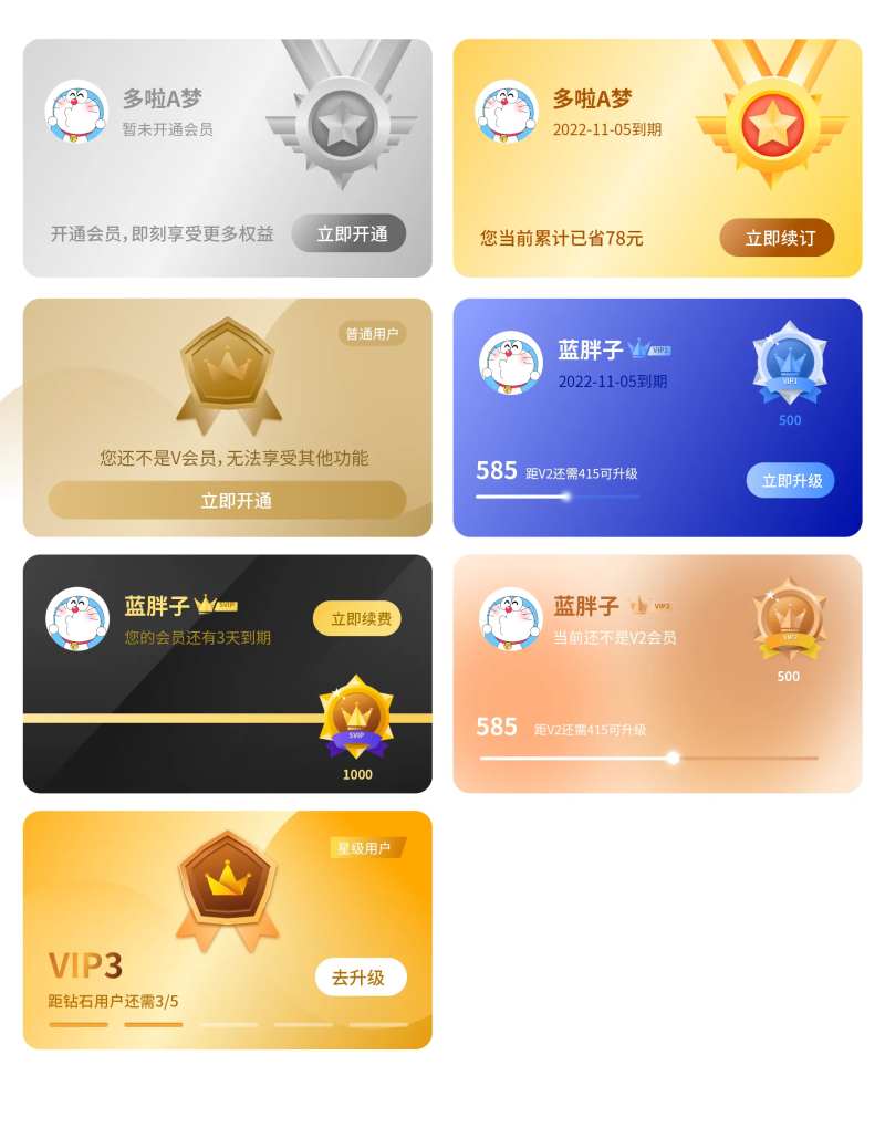 会员VIP等级卡片-采灵感-cailinggan.com