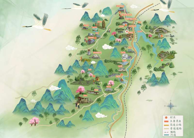 手绘景区地图区位图-采灵感-cailinggan.com