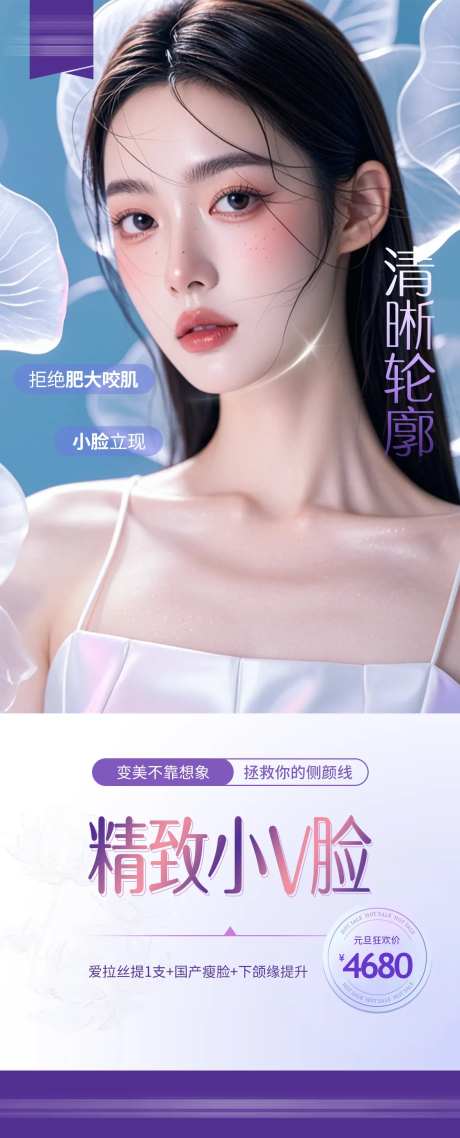 医美小V脸海报-采灵感-https://www.cailinggan.com/