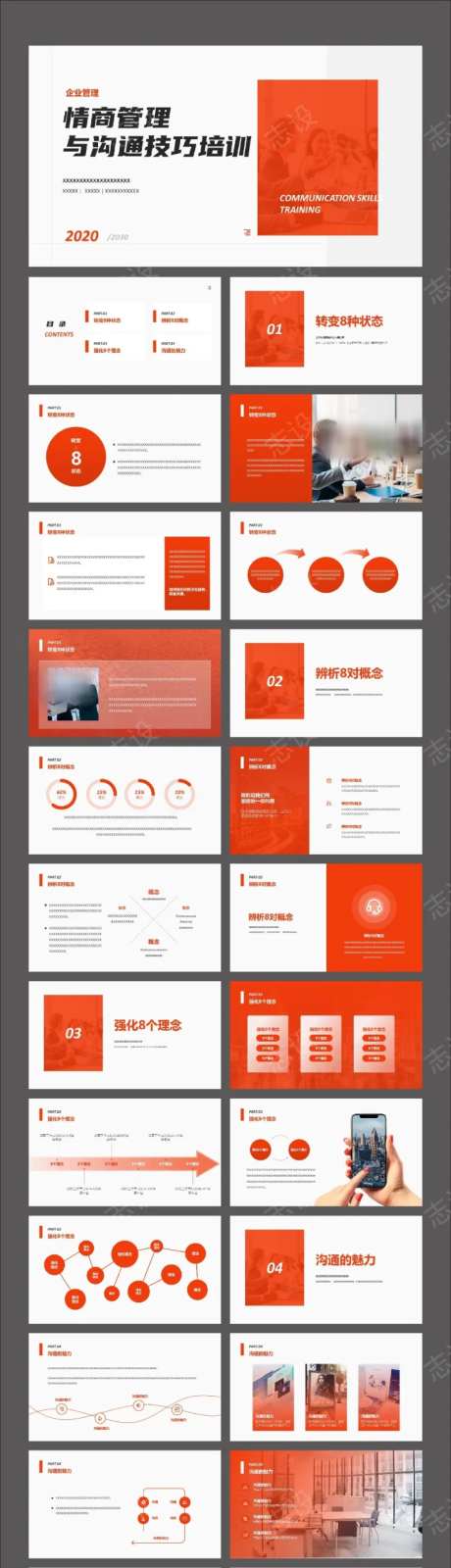 红色企业培训情商管理与沟通技巧培训PPT-采灵感-https://www.cailinggan.com/