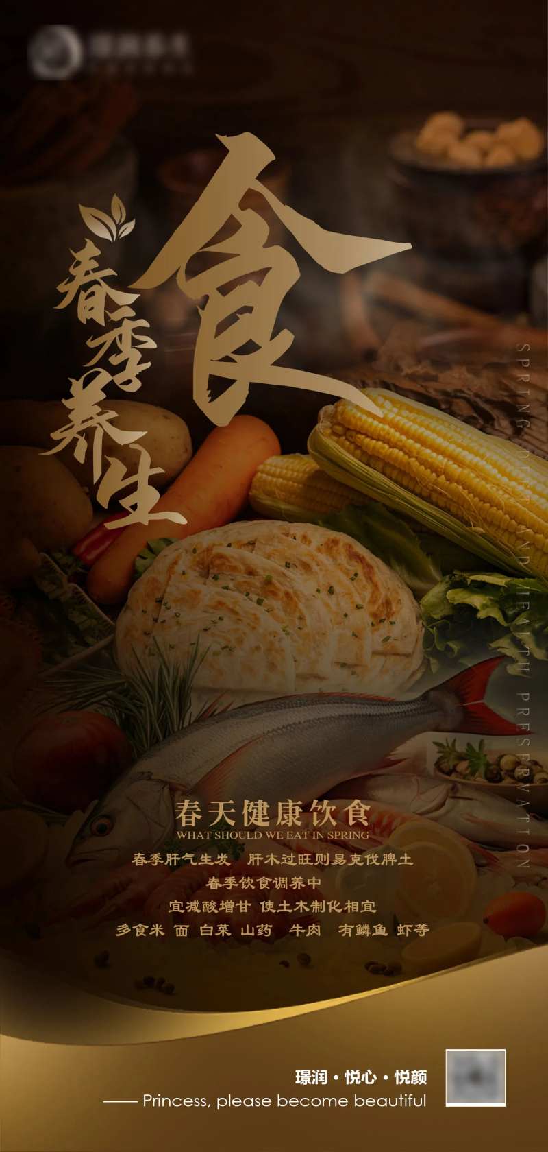 美业春季食疗健康经络养生海报-采灵感-cailinggan.com