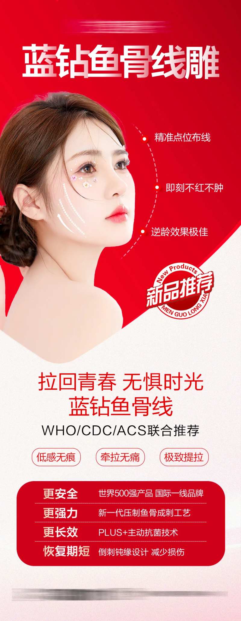 整形医美蓝钻鱼骨线雕展架-采灵感-cailinggan.com