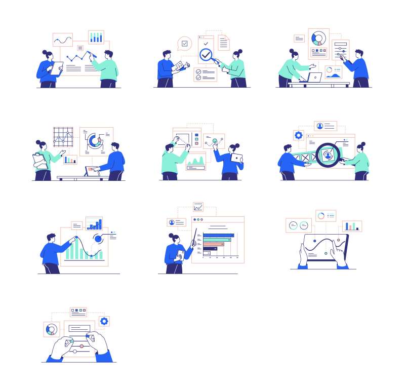 互联网办公场景插画-采灵感-cailinggan.com