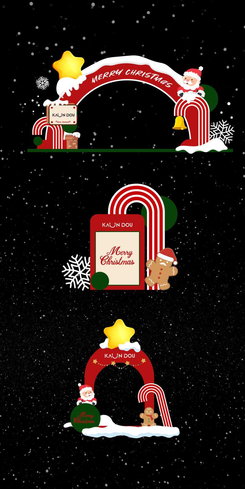 圣诞主题门头拍照打卡背景墙-采灵感-cailinggan.com