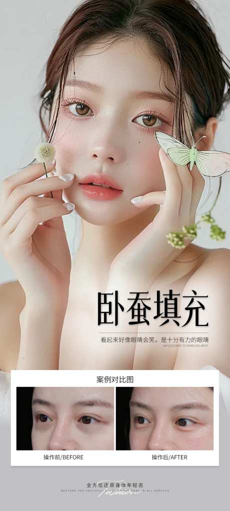 医美卧蚕填充案例海报-采灵感-https://www.cailinggan.com/