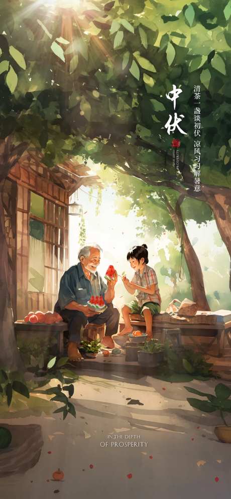 中伏节气海报-采灵感-https://www.cailinggan.com/