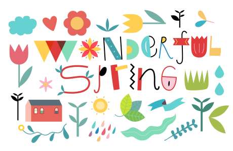 彩色春天春季活动展板-采灵感-https://www.cailinggan.com/