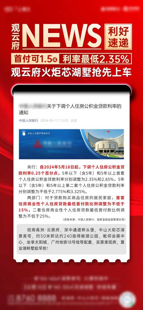 地产政策利好海报-采灵感-https://www.cailinggan.com/