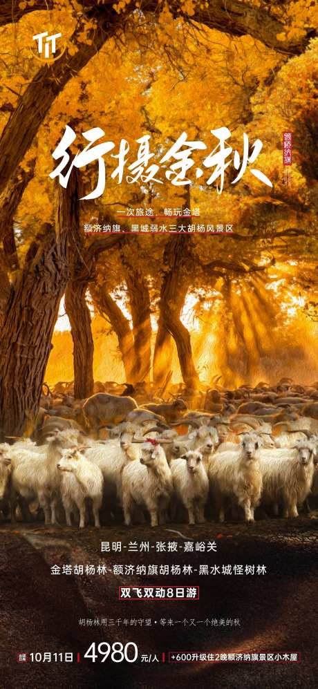 胡杨林旅游宣传海报-采灵感-https://www.cailinggan.com/