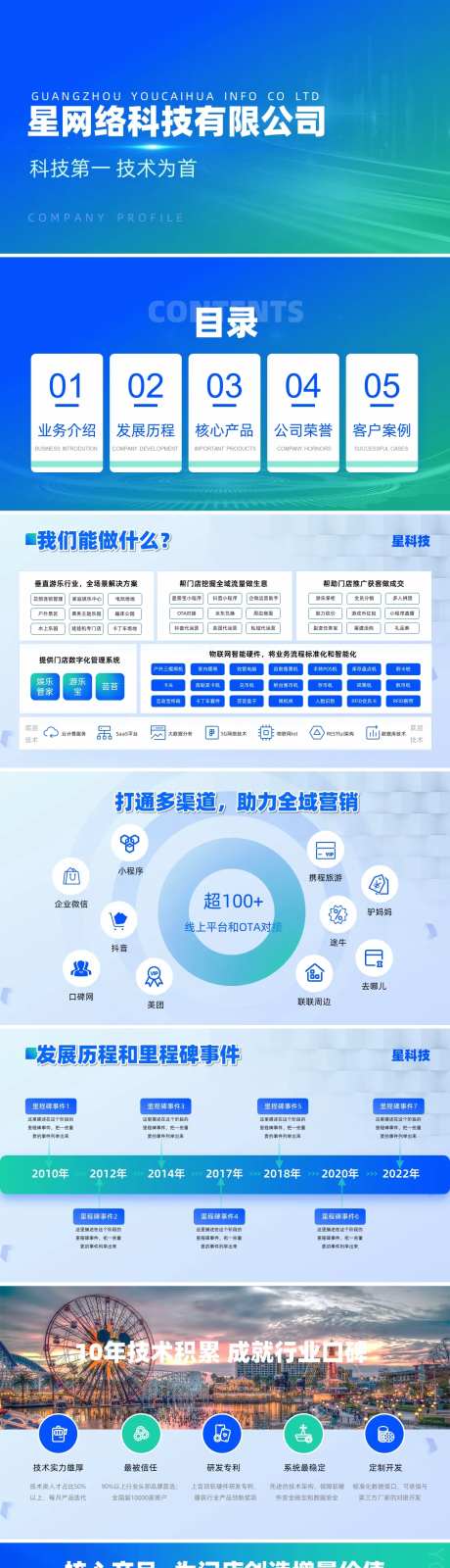 蓝绿渐变科技风科技公司介绍ppt-采灵感-https://www.cailinggan.com/