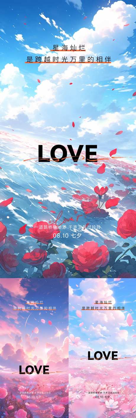 七夕节海报-采灵感-https://www.cailinggan.com/