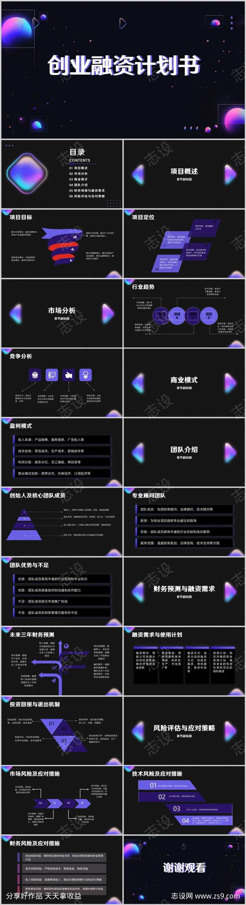 创业融资计划书PPT-采灵感-cailinggan.com