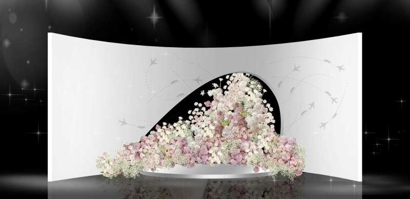 粉白色韩式婚礼效果图-采灵感-cailinggan.com