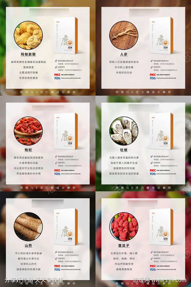 微商男性保健保养成分系列海报-采灵感-cailinggan.com