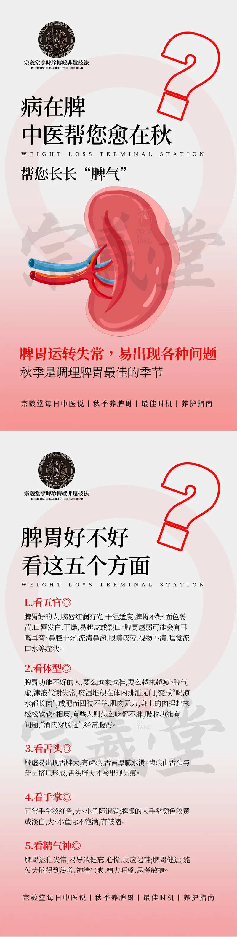 中医脾胃不好的五个方面科普海报-采灵感-cailinggan.com