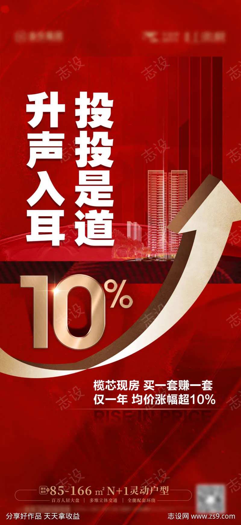 涨价 升值海报 恭喜 喜讯-采灵感-cailinggan.com