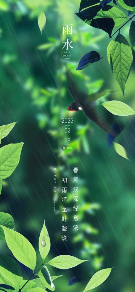 雨水海报-采灵感-https://www.cailinggan.com/