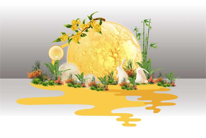桂花中秋美陈dp点-采灵感-cailinggan.com