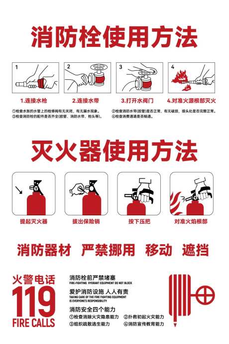 消防灭火器使用方法海报-采灵感-https://www.cailinggan.com/