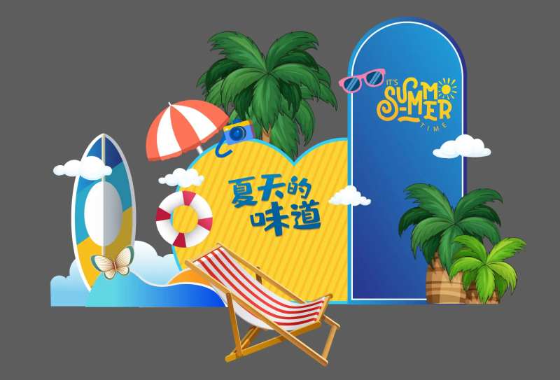 夏日沙滩美陈-采灵感-cailinggan.com