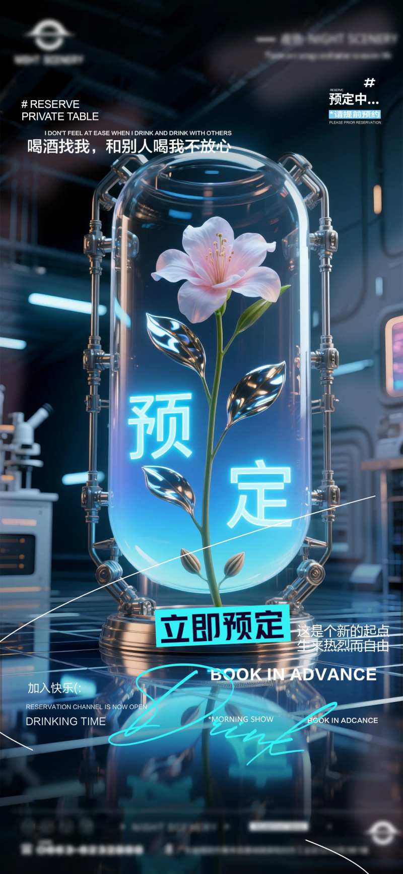 夜店酒吧早场预定海报（备注：无分层）-采灵感-cailinggan.com