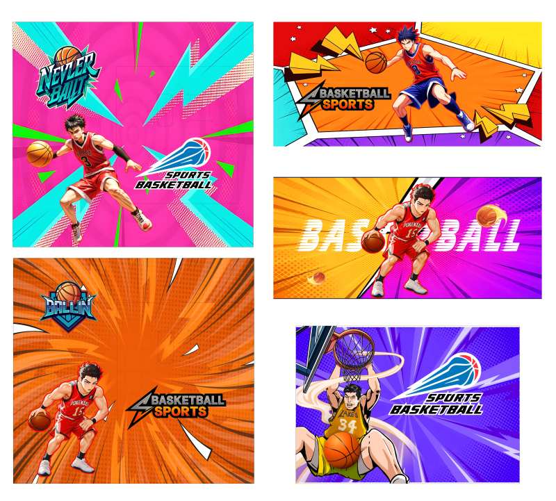 篮球体育围墙活动背景墙展板-采灵感-cailinggan.com