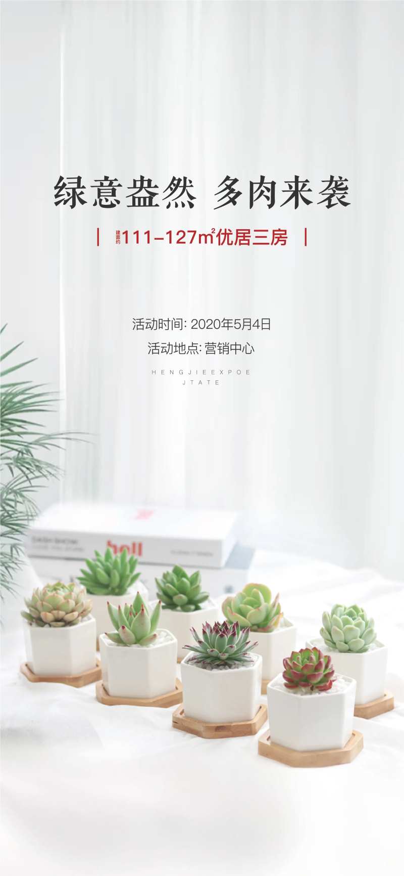地产周末暖场白色多肉植物DIY刷屏-采灵感-cailinggan.com