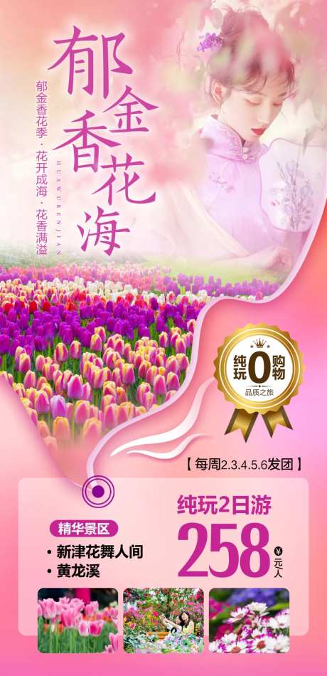 成都周边赏花海报旅游 -采灵感-https://www.cailinggan.com/